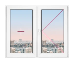 Двухстворчатое окно Rehau Brillant 1200x600 - фото - 1