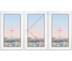 Трехстворчатое окно Rehau Brillant 2600x2600 - фото - 1
